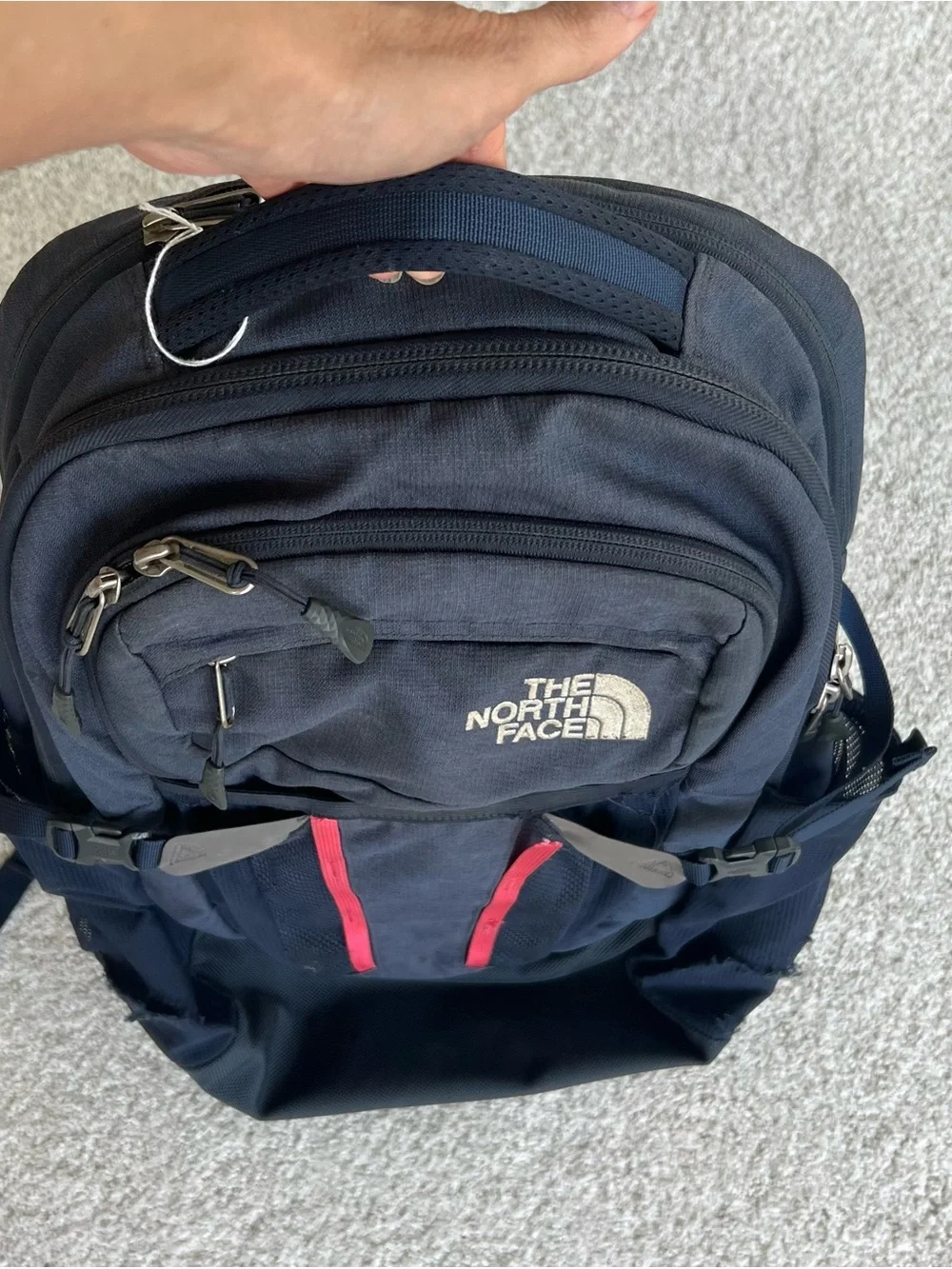 The North Face Navy Backpack with Red Accent Strips